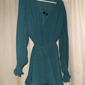 Vici Teal Long Sleeve Dress